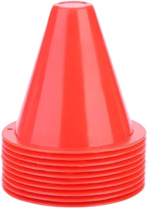 10Pcs Soccer Training Cones, Plastic Football Barriers Marker Holder Traffic Safety Sports Equipment (Red) Mini Cone Cones