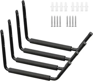 4PCS Kayak Storage Racks Wall Mount Stable Space Saving, Garage Hangers Durable for Kayak Jumbo Wall Hooks for Canoe Surfboard