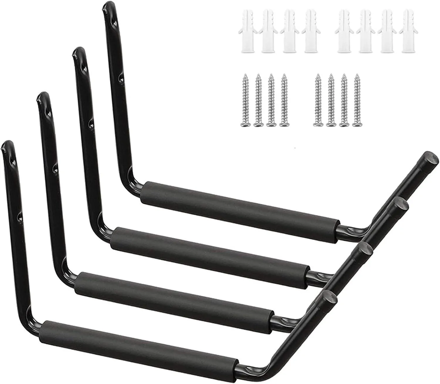 4PCS Kayak Storage Racks Wall Mount Stable Space Saving, Garage Hangers Durable for Kayak Jumbo Wall Hooks for Canoe Surfboard