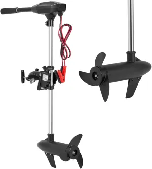 55lb Thrust Trolling Motor Electric Outboard Motor Boat Kayak Motor with 8-Speed Adjustment 6-inch Extendable Handle 30'' Shaft Length LED Display Transom Mounted for Saltwater, Fishing Boat