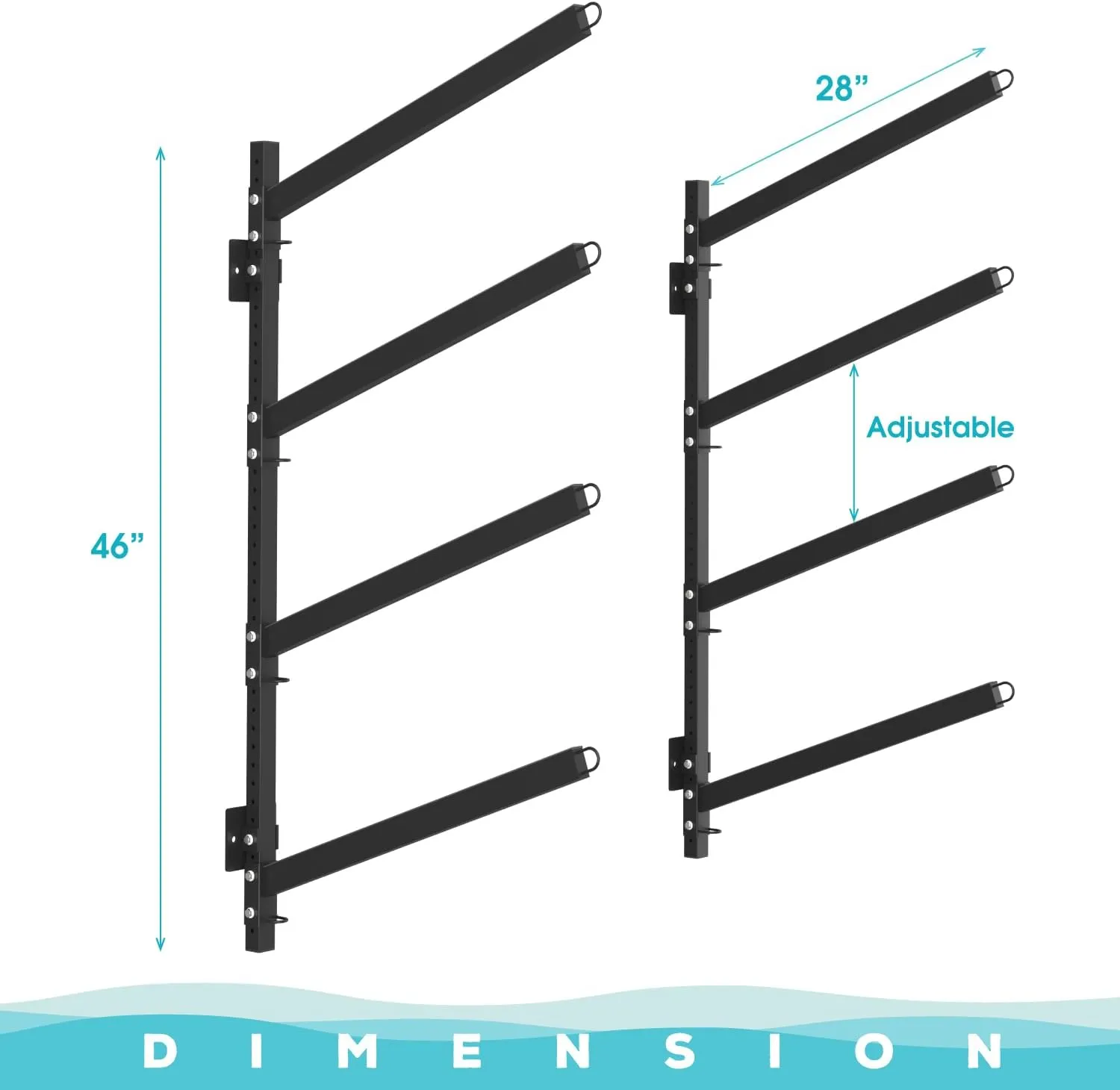 Adjustable Kayak Storage Rack, Freestanding Sup Storage Stand, Weatherproof Canoe Holder, Heavy Duty Paddleboard Bracket, Surfboard Bracket for Indoor, Outdoor, Garage, Shed, Dock