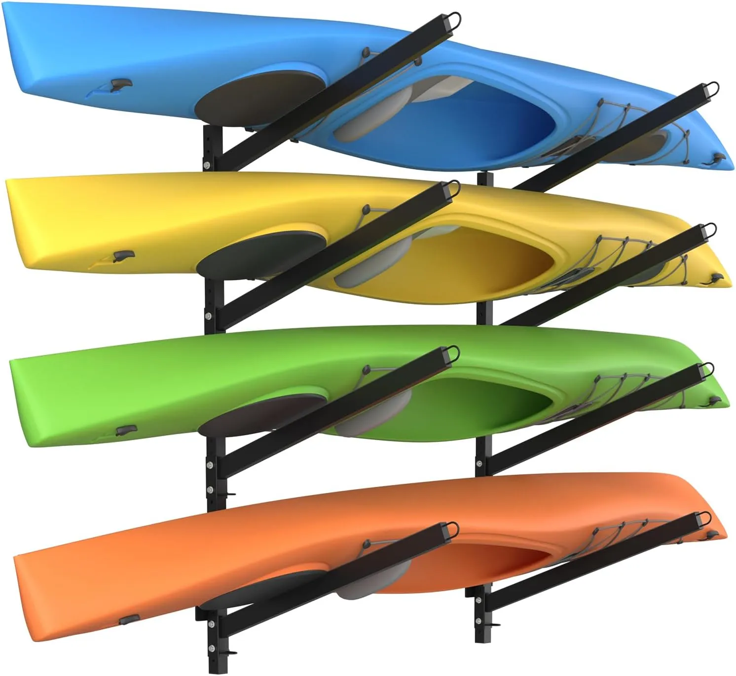 Adjustable Kayak Storage Rack, Freestanding Sup Storage Stand, Weatherproof Canoe Holder, Heavy Duty Paddleboard Bracket, Surfboard Bracket for Indoor, Outdoor, Garage, Shed, Dock