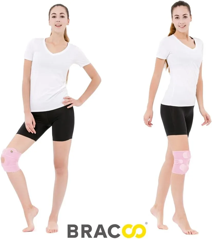 Bracoo Knee Support Brace for Men Women, Adjustable Compression Sleeve Wrap Patellar Pad Tendon - Arthritis Pain, meniscus tear, Injury Recovery, Running, Workout, KS10