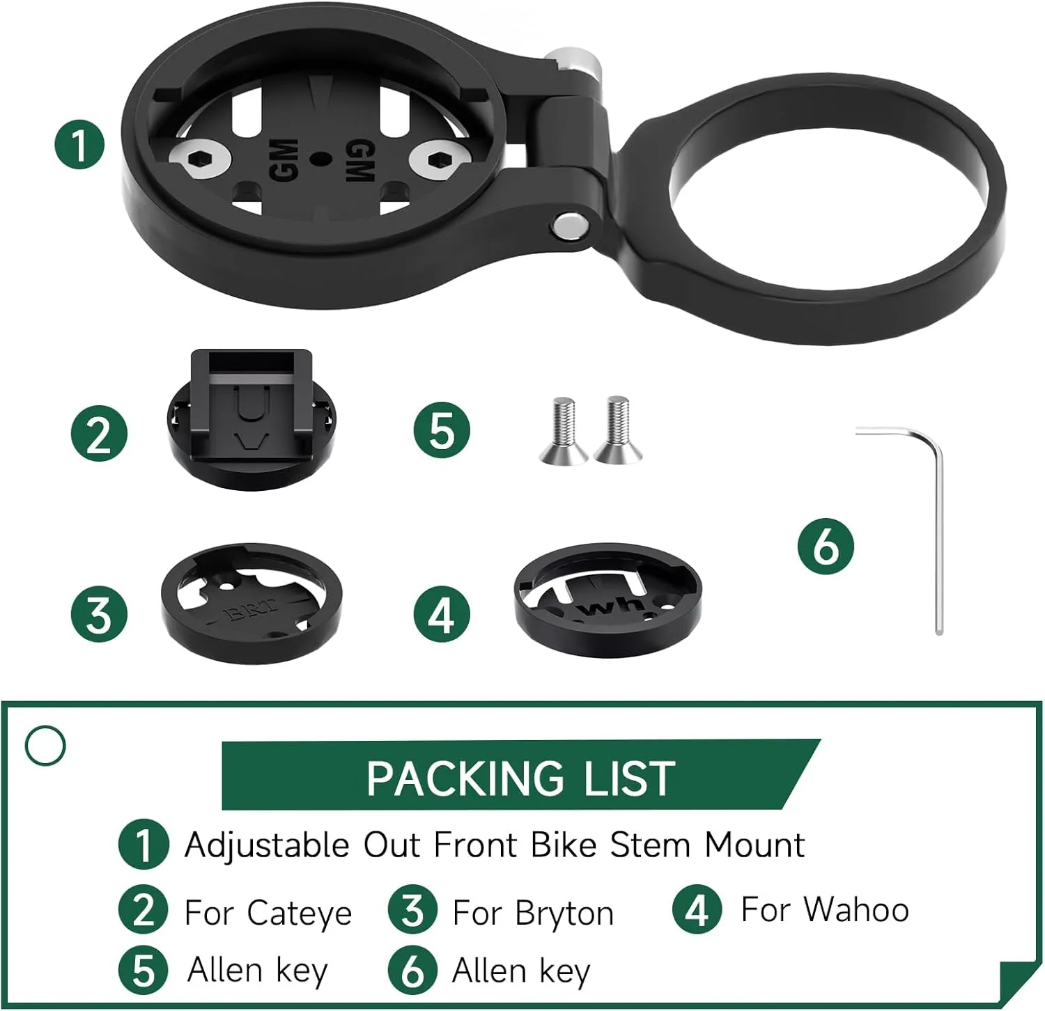 Garmin Aluminum Alloy Cycling Computer Mount - Road/Mountain Bike Compatible with Garmin Edge, Wahoo, Bryton, Cateye GPS Computers - Elevated Version