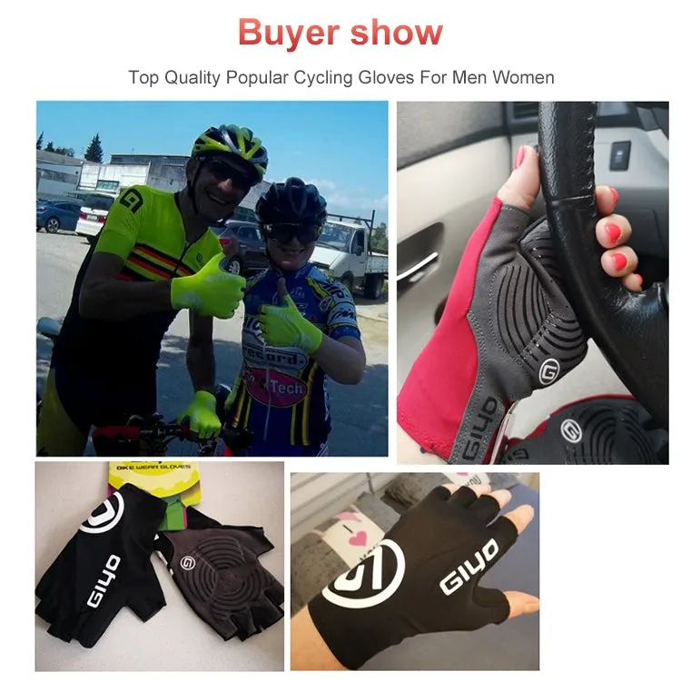 GIYO Outdoor Half-Finger Gloves Mountain Road Bike Cycling Gloves, Size: S(Red)