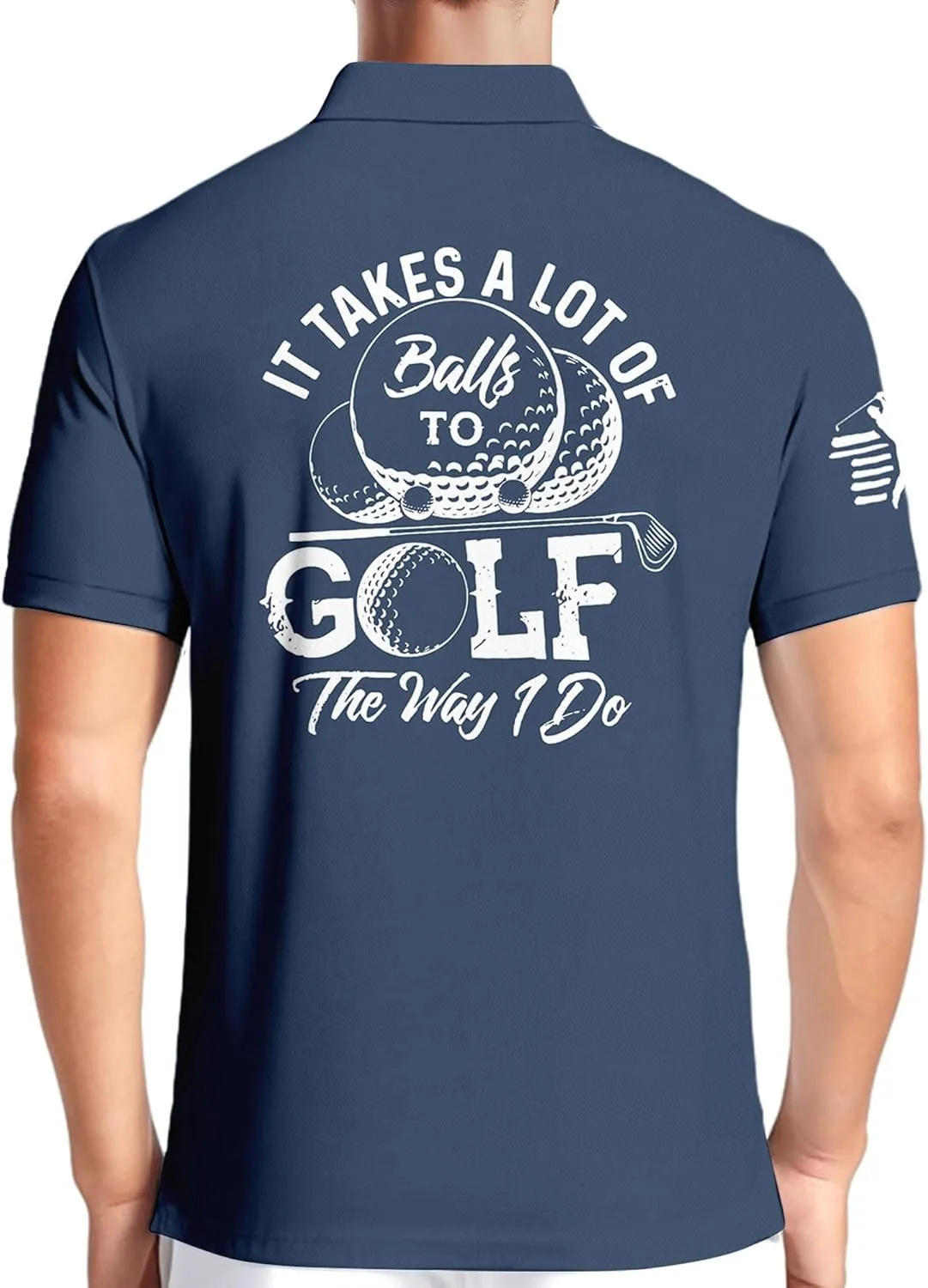 HIVICHI Funny Mens Golf Shirt Graphic Performance Moisture Wicking Golfing Print Athletic Polo Shirts for Men