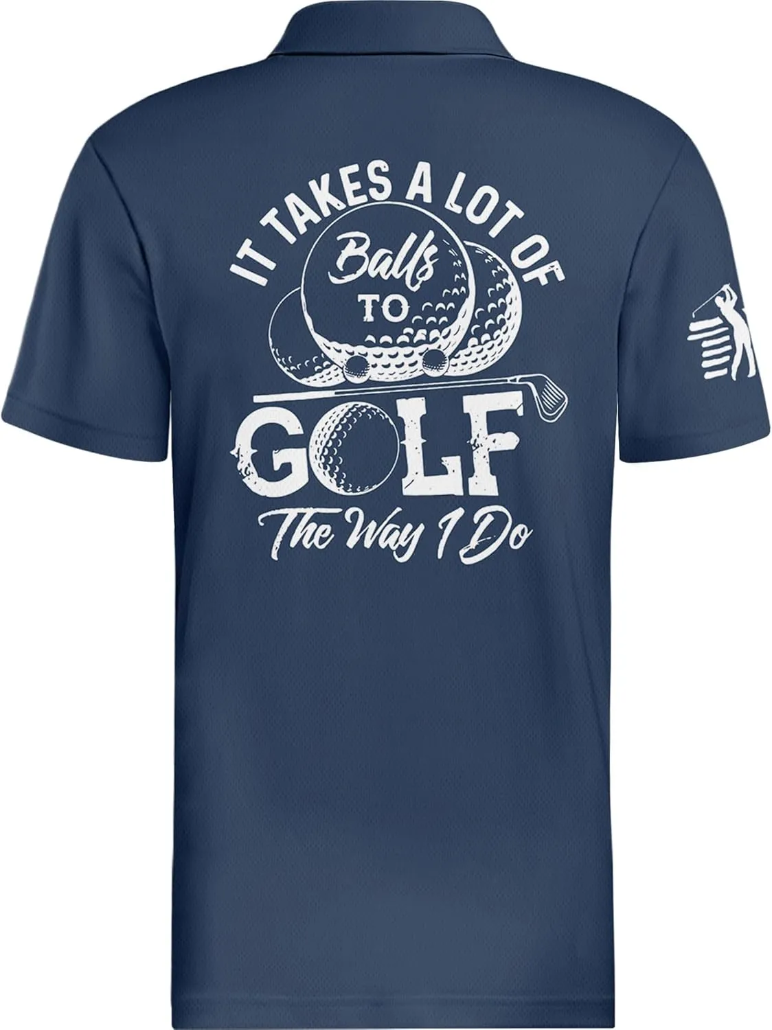 HIVICHI Funny Mens Golf Shirt Graphic Performance Moisture Wicking Golfing Print Athletic Polo Shirts for Men