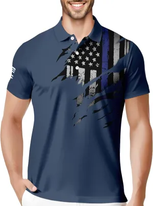 HIVICHI Funny Mens Golf Shirt Graphic Performance Moisture Wicking Golfing Print Athletic Polo Shirts for Men