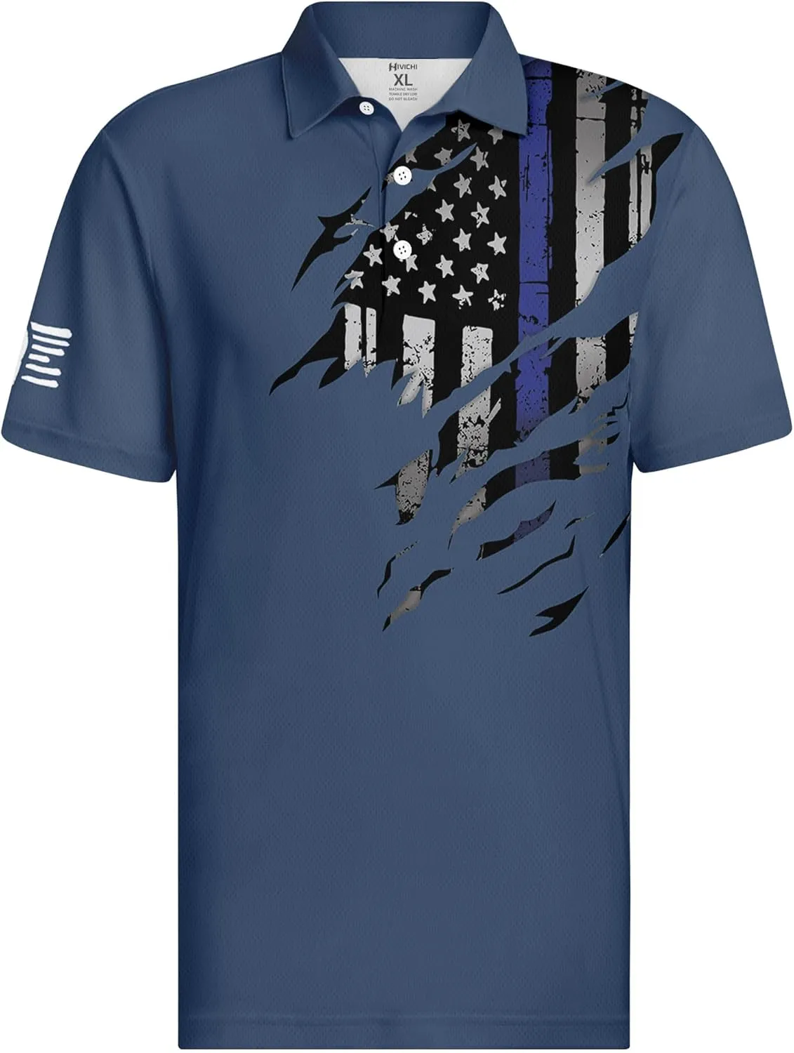 HIVICHI Funny Mens Golf Shirt Graphic Performance Moisture Wicking Golfing Print Athletic Polo Shirts for Men