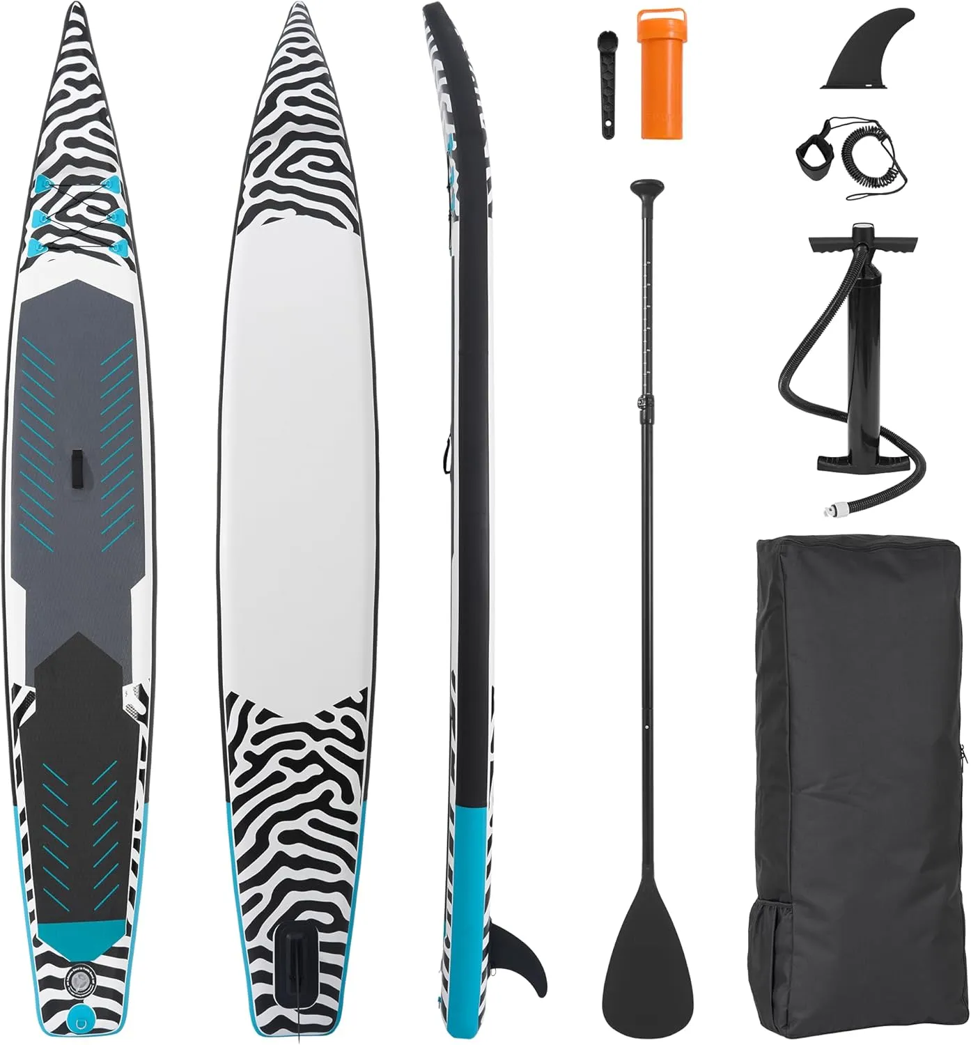 Paddle Board 14'x30 Inflatable Paddle Board with Complete SUP Accessories, Anti-Slip EVA Deck, Air Pump, Removable Fins, Carrying Handle, Backpack for Adult