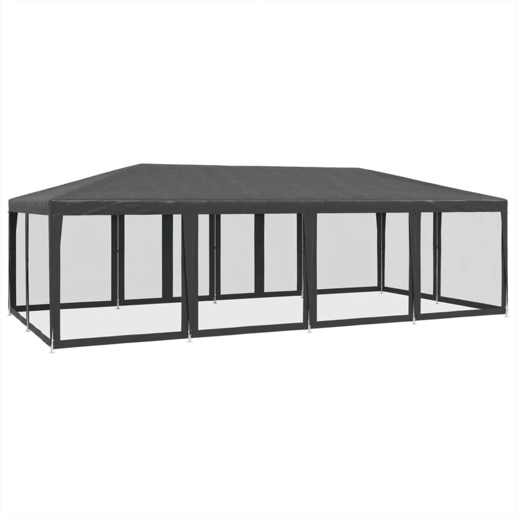 Party Tent with 12 Mesh Sidewalls Anthracite 8x4 m HDPE