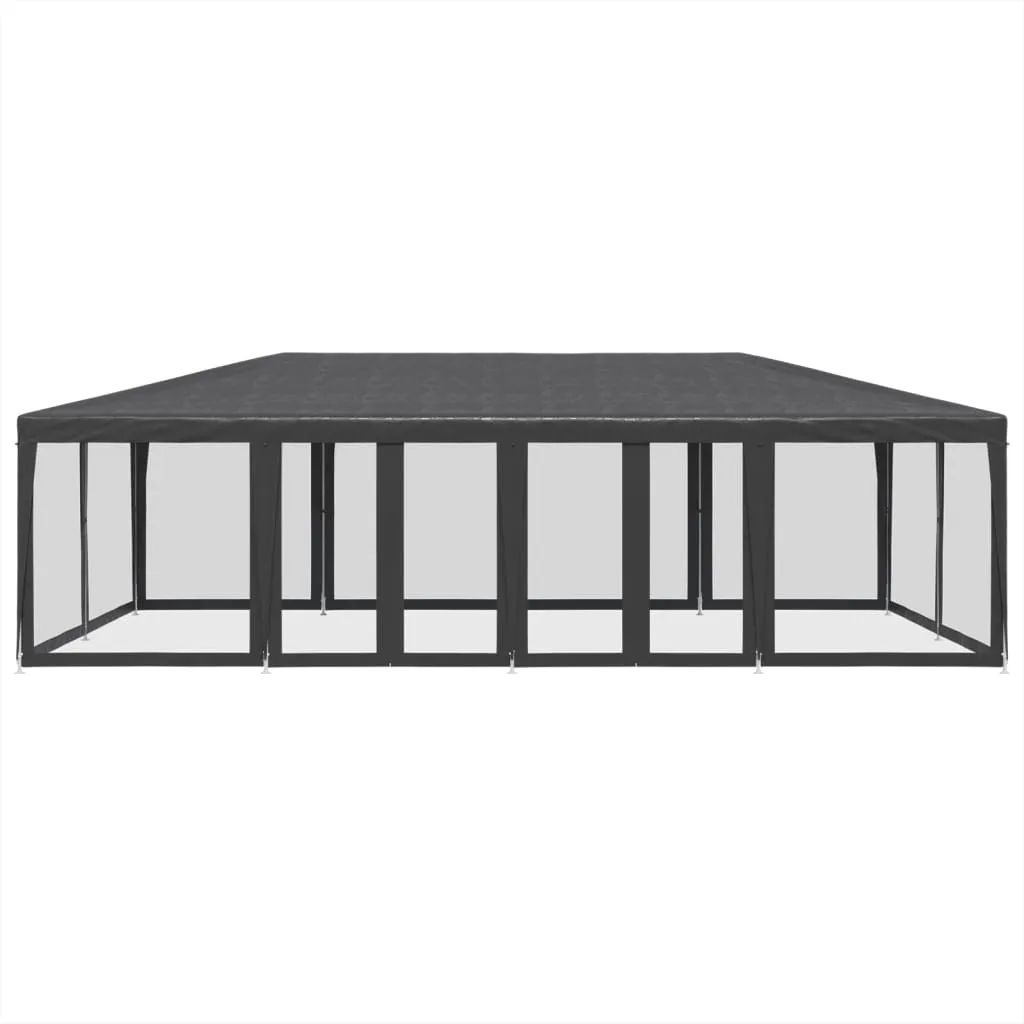 Party Tent with 12 Mesh Sidewalls Anthracite 8x4 m HDPE