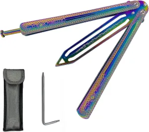 Practice Tool with Cool Color Design, Sturdy and Durable Practice Butterfly Trainer knife for Beginner