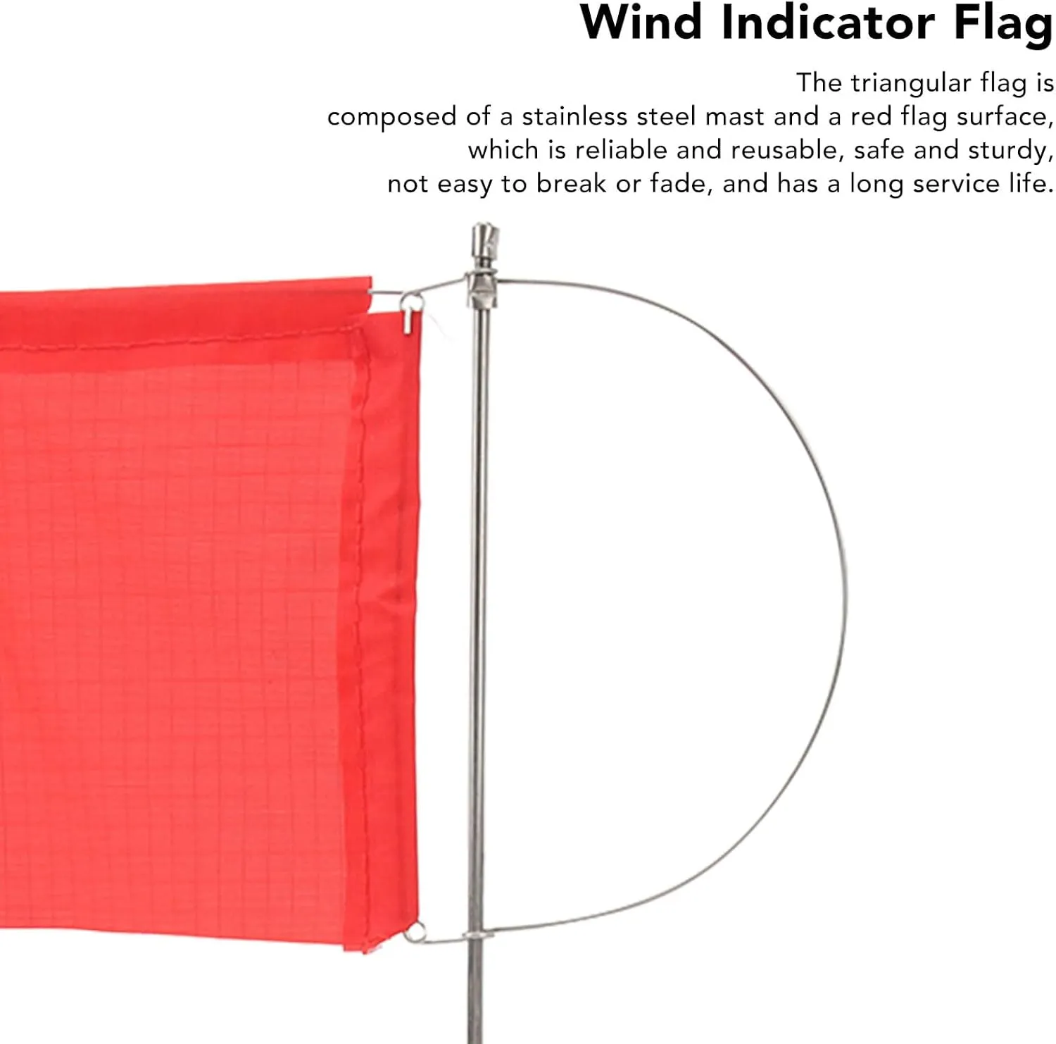 Red Boat Flag, Stainless Steel Sturdy Wind Indicator Flag, Reusable Eye Catching Fade Rustproof Boat Safety Flag for Sailboat Yacht Understand Wind Direction