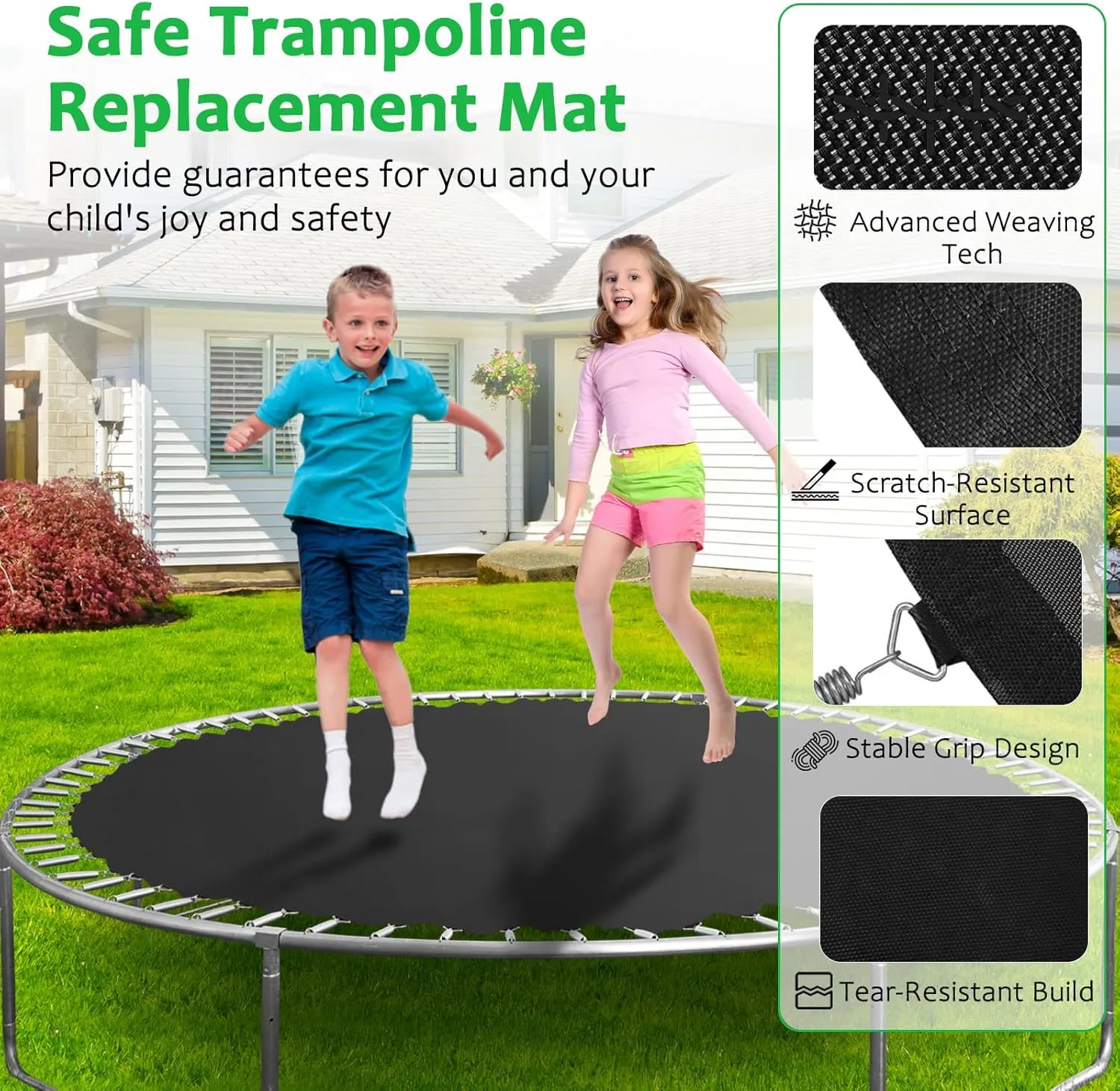 Replacement Trampoline Mat Heavy-Duty, UV-Resistant & Durable Bounce Pad - Perfect for Safe & Fun Jumping