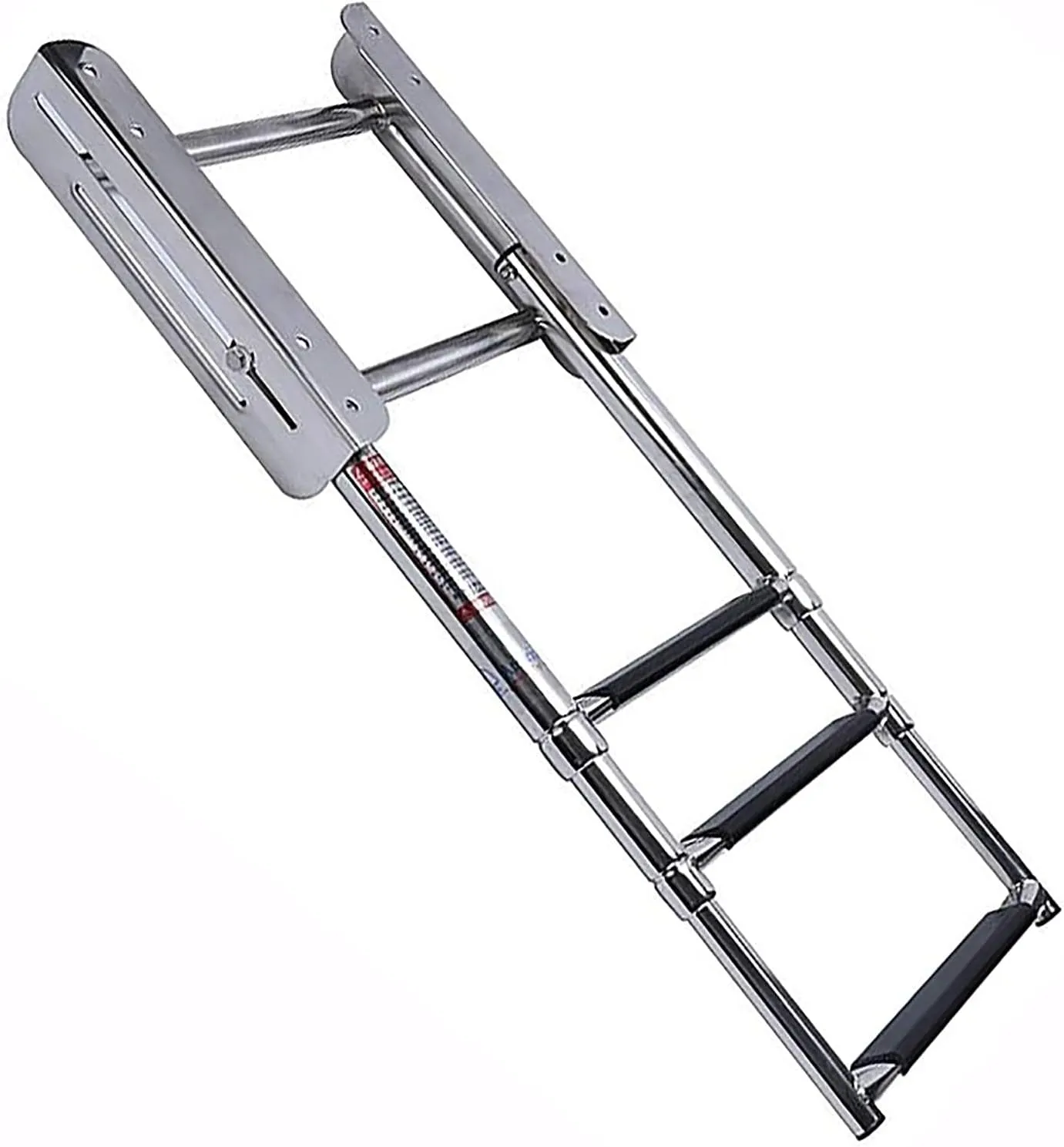 Stainless Steel Telescoping 4 Steps Folding Dock Boat Ladder Heavy Duty Pontoon with Wide Pedal for Marine Yacht