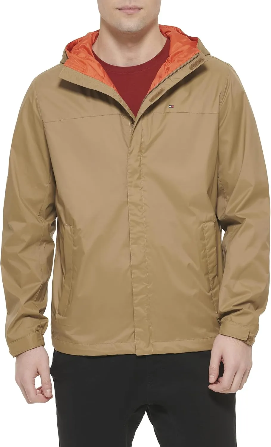 Tommy Hilfiger Men's Lightweight Breathable Waterproof Hooded Jacket