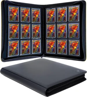 Toploader Binder - Holds 288  Top Loaders for Cards, 9 Pocket Top Loader Binders with Sleeves for 3" x 4" Rigid Card Holders for Baseball, Football and other Sports Cards(Black)